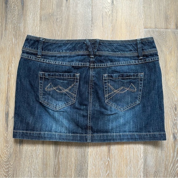 Coastal Cowgirl Denim Mini Skirt Jean Skirt Festival Fashion - Size 13 - Picture 2 of 11